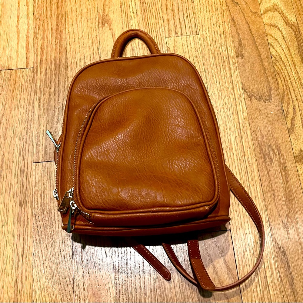 Super cute INC mini backpack, faux leather.